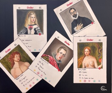 Pintura intitulada "Tinder" por Marta Alabau Calabuig, Obras de arte originais, Óleo