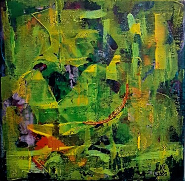 Schilderij getiteld "Jungle" door Marianne Huizinga, Origineel Kunstwerk, Acryl