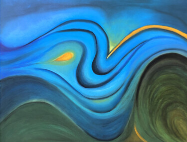 Dessin d'art abstrait "Méditerranée" Dessin intitulée "Dessin d'art abstra…" par Mylène Gandon, Œuvre d'art originale, Pastel