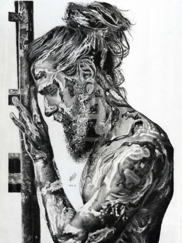 Drawing titled "The Artist" by Baptiste Molard (ArtBat), Original Artwork, Ink