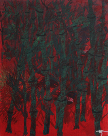 绘画 标题为“The Red Hour” 由Ziad Dib Jreige, 原创艺术品, 丙烯