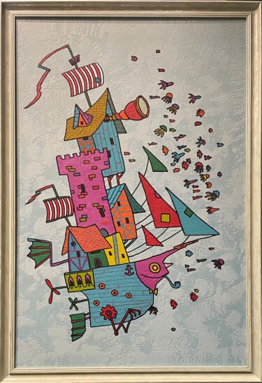 327 Painting titled "327" by Yury Korolkov, Original Artwork, Acrylic Mounted on Wood Stretcher frame