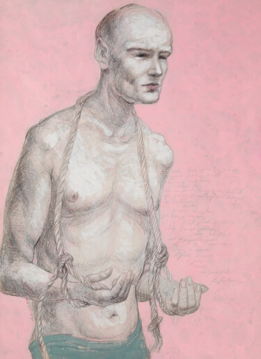 Dessin intitulée "Poet or Androgyne" par Natalie Levkovska, Œuvre d'art originale, Gouache