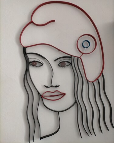 Sculpture intitulée "Marianne les yeux o…" par Alain Tourette, Œuvre d'art originale, Métaux