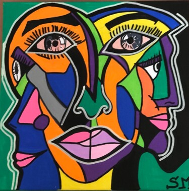 Peinture intitulée "Mme POP ART" par Sylvie Mercadier Cougoule, Œuvre d'art originale, Acrylique