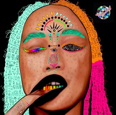 Pintura titulada "Âme Spirituelle" por Cosmoarty, Obra de arte original, Pintura Digital