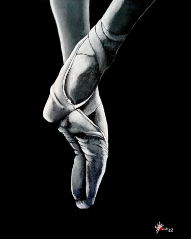绘画 标题为“Pointes blanches” 由Marc Parmentier, 原创艺术品, 丙烯 安装在木质担架架上