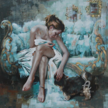 La comédie des sentiments Peinture intitulée "La comédie des sent…" par Sylvie Julkowski-Egard, Œuvre d'art originale, Huile Monté sur Châssis en bois