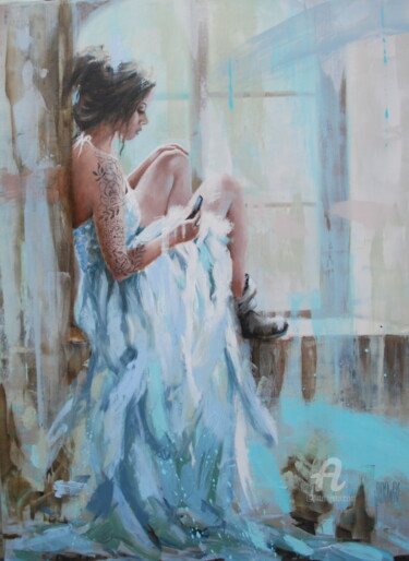Lolita Peinture intitulée "Lolita" par Sylvie Julkowski-Egard, Œuvre d'art originale, Huile Monté sur Châssis en bois