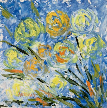 Heavenly beauty of flowers 绘画 标题为“Heavenly beauty of…” 由Elena Artgent, 原创艺术品, 油 安装在木板上