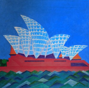 绘画 标题为“Sydney Opera House…” 由Irina Rabeja, 原创艺术品, 油 安装在木质担架架上