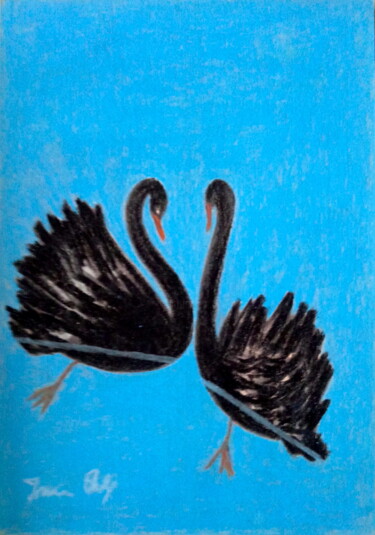 绘画 标题为“Two Swans on Lake R…” 由Irina Rabeja, 原创艺术品, 粉彩