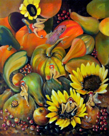 「Autumn Formula」というタイトルの絵画 Tatjana Gurboによって, オリジナルのアートワーク, オイル