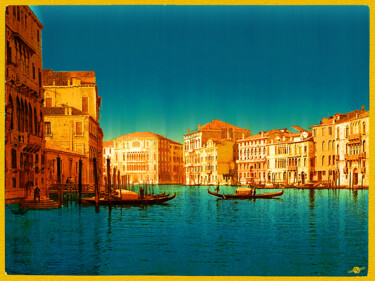 Venice Italy Vintage Original Painting 绘画 标题为“Venice Italy Vintag…” 由Tony Rubino, 原创艺术品, 丙烯 安装在木质担架架上