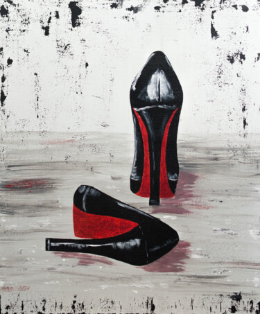绘画 标题为“Shoes” 由Anastacia Gaikova, 原创艺术品, 丙烯 安装在木板上