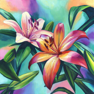 Painting titled "Smell of happiness" by Lucia Verdejo, Original Artwork, Oil Mounted on Wood Stretcher frame