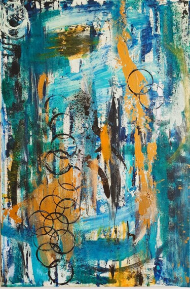Painting titled "Taki miły chłopak" by Celina Drzewiecka, Original Artwork, Acrylic Mounted on Wood Stretcher frame