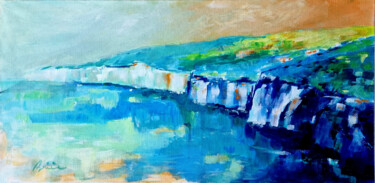 Peinture intitulée "Côte normande" par Patrick Briere, Œuvre d'art originale, Acrylique Monté sur Châssis en bois