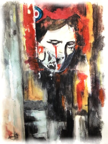 Schilderij getiteld "Lendemain d'électio…" door Hervé Lamb', Origineel Kunstwerk, Aquarel