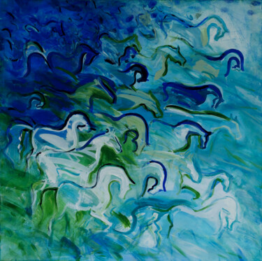 绘画 标题为“Horses in my mind” 由Delfina Petkow, 原创艺术品, 丙烯
