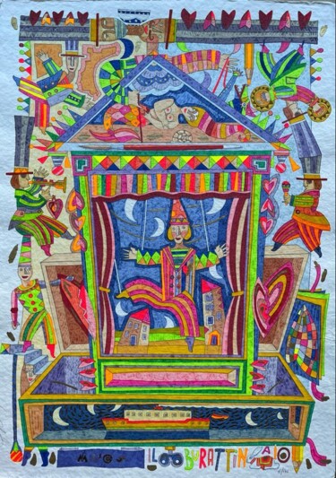 印花与版画 标题为“Il Burattinaio” 由Francesco Musante, 原创艺术品, 丝网印刷