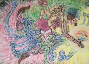 绘画 标题为“les semeurs des éto…” 由Stéphanie Mélusine, 原创艺术品, 丙烯 安装在木质担架架上