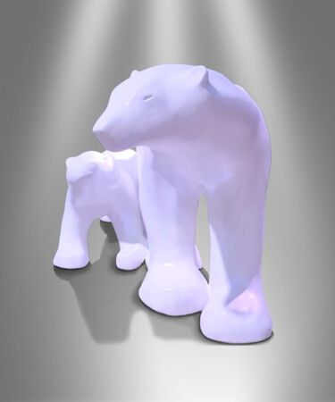 雕塑 标题为“L'ours Polaire” 由Adda Merzougui, 原创艺术品, 石膏