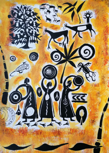 Painting titled "Warm day" by Sanja Jancic, Original Artwork, Acrylic