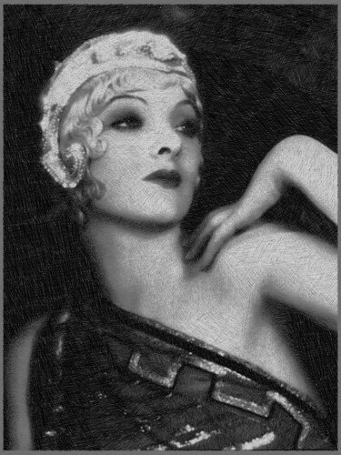 Painting titled "Myrna Loy 2" by Tony Rubino, Original Artwork, Acrylic Mounted on Wood Stretcher frame