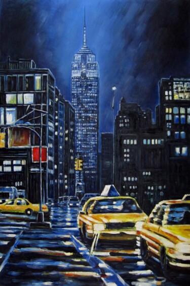 Peinture intitulée "New York 002D" par Lermay Chang, Œuvre d'art originale, Huile Monté sur Châssis en bois