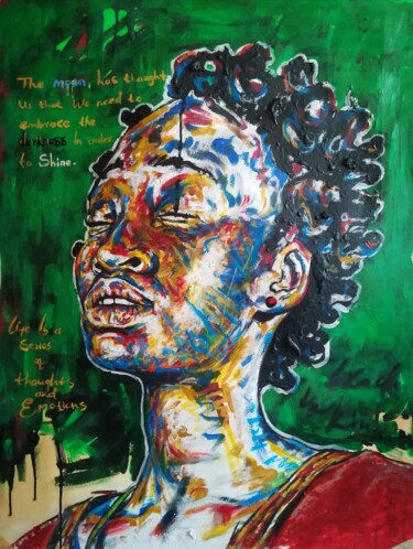Painting titled ""Imagine"" by Clement Mohale, Original Artwork, Acrylic