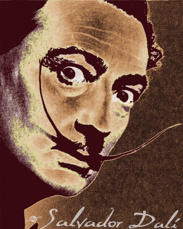 Salvador Dali Pop Art Painting And Signature 绘画 标题为“Salvador Dali Pop A…” 由Tony Rubino, 原创艺术品, 丙烯 安装在木质担架架上