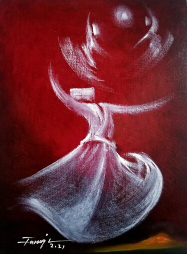 绘画 标题为“Whirling Dervishes.1” 由Shafique Farooqi, 原创艺术品, 油