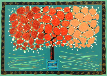 Painting titled "Wonderful tree" by Ashot Petrosyan (Ash Petr), Original Artwork, Acrylic
