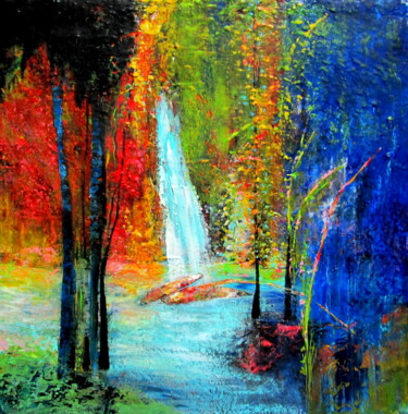 Mystcal Place 18 Peinture intitulée "Mystcal Place 18" par Blanka Mandel, Œuvre d'art originale, Acrylique Monté sur Châssis en bois