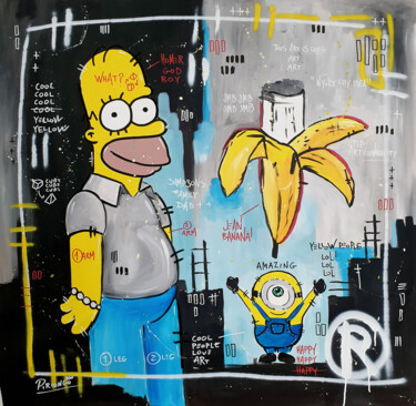 Pittura intitolato "Yellow Elements" da Piriongo, Opera d'arte originale, Acrilico