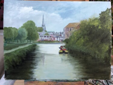 Painting titled "spinnaker tower   p…" by Bob Payne, Original Artwork, Acrylic Mounted on Other rigid panel