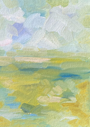 abstract landscape. delicate green moss carpet Ζωγραφική με τίτλο "abstract landscape.…" από Katrin Gergert, Αυθεντικά έργα τέχνης, Λάδι Τοποθετήθηκε στο Χαρτόνι