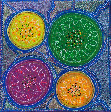 Noyau Peinture intitulée "Noyau" par Elise H, Œuvre d'art originale, Huile