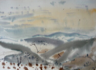 Painting titled "Frost (January 2022)" by Rudolf Suran, Original Artwork, Watercolor