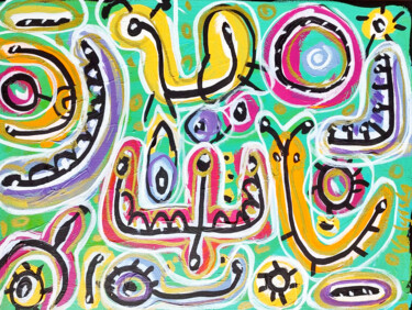 Painting titled "Colorful abstract A…" by Natalya Volynska, Original Artwork, Acrylic