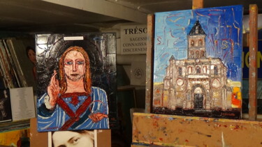 Ζωγραφική με τίτλο "basilique saint seu…" από Frederic Servian, Αυθεντικά έργα τέχνης, Λάδι