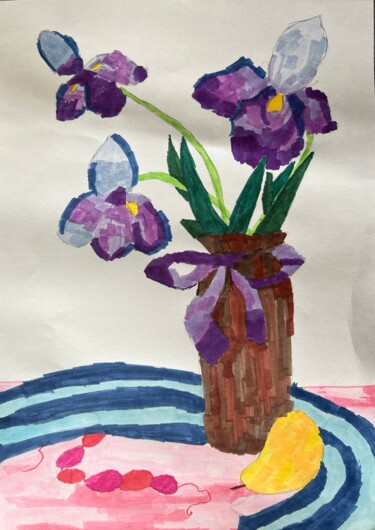 Рисунок под названием "bouquet de printemps" - Annashori, Подлинное произведение искусства, Маркер
