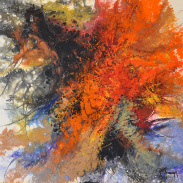 Peinture intitulée "Frénésie céleste" par Michel Maszczyk, Œuvre d'art originale, Acrylique
