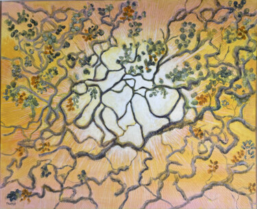 Peinture intitulée "La danse des Gaiacs" par Pati Guyot, Œuvre d'art originale, Acrylique Monté sur Châssis en bois