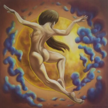Towards happiness 绘画 标题为“Towards happiness” 由Olga Sarukhanova, 原创艺术品, 油 安装在木质担架架上