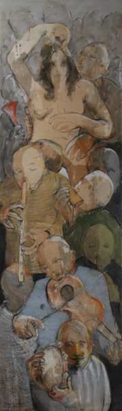 Malerei mit dem Titel "on stage 2" von Johnny Semaan, Original-Kunstwerk, Acryl