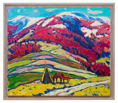 绘画 标题为“"Carpathians" oil p…” 由Andrey Chebotaru, 原创艺术品, 油 安装在木质担架架上
