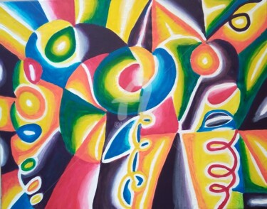 Pittura intitolato "Suoni" da Arduino Rossi, Opera d'arte originale, Acrilico Montato su Telaio per barella in legno