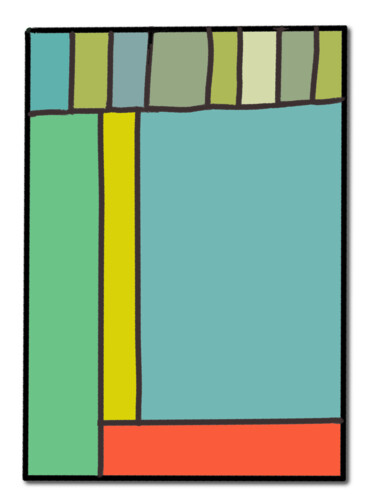 Digitale Kunst getiteld "Carrées colorées" door Wolf Thiele, Origineel Kunstwerk, 2D Digital Work